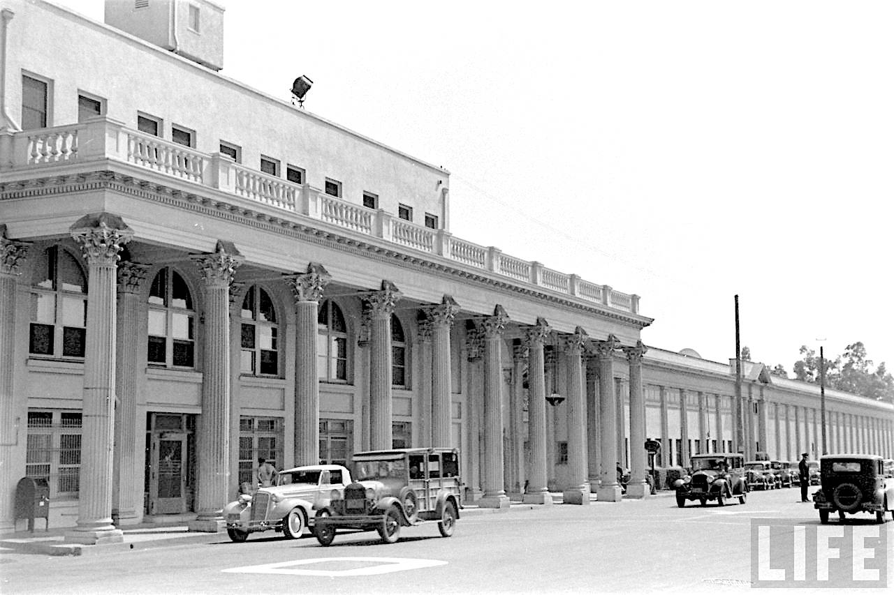 Original MGM gates on Washington Blvd, Culver City, circa mid 1930s