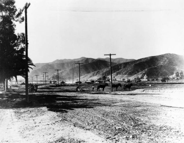 Hollywood High School on Sunset Blvd., circa 1905